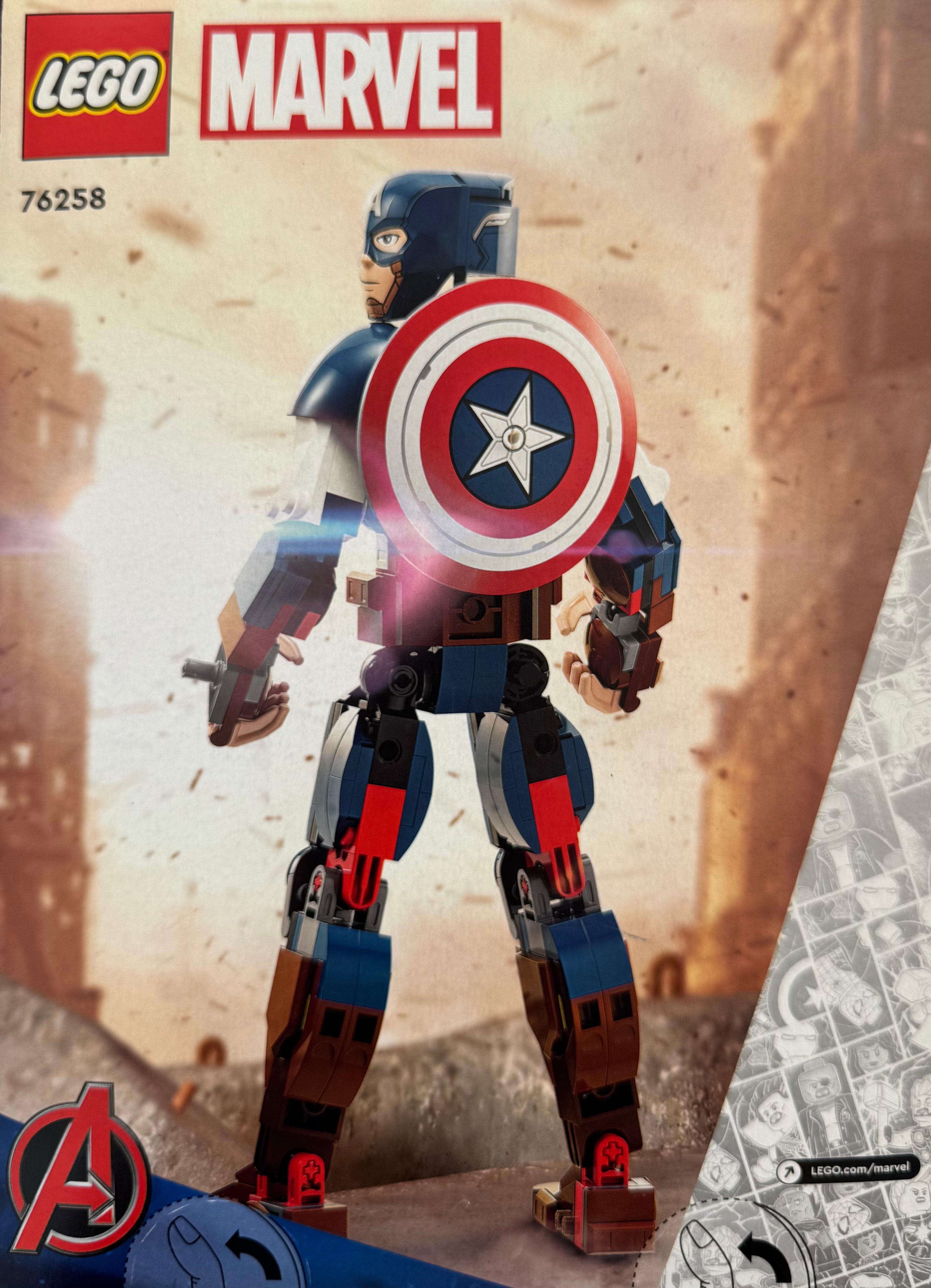 Lego Marvel - Figura de Construção de Captain America (76258)