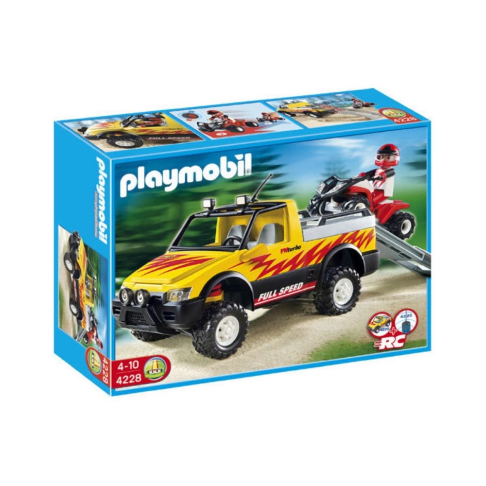 Playmobil - Pick Up com moto 4 de corrida (PL4228)