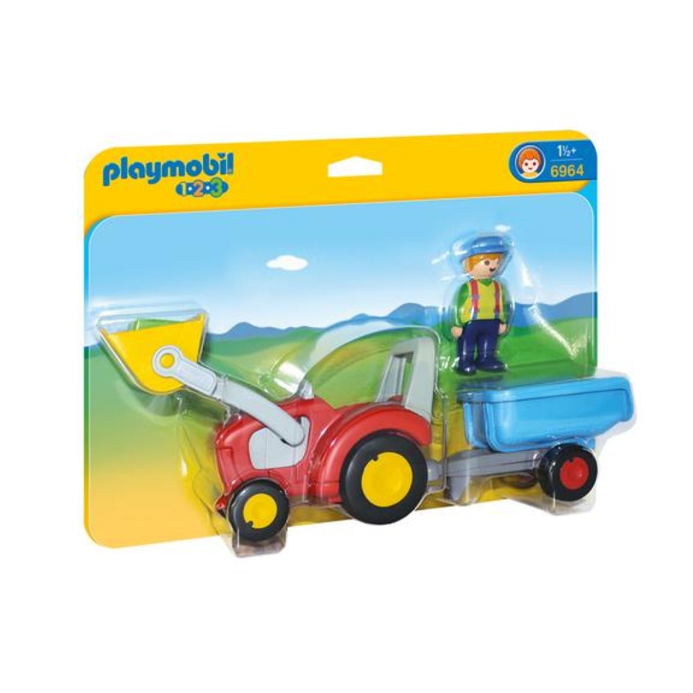 Playmobil - 1.2.3. Trator com Reboque (PL6964)