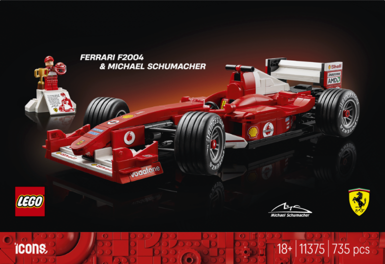 Lego Icons Ferrari F2004 e Michael Schumacher