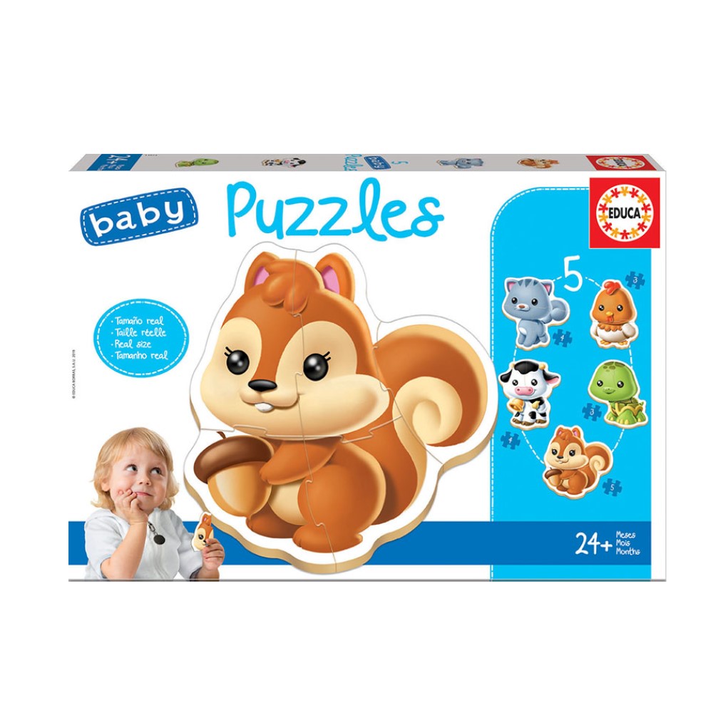 Puzzles Baby Animais - 5 puzzles (EDU13473)