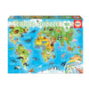 Puzzle Mapa Mundo animal - 150 peças (EDU18115)