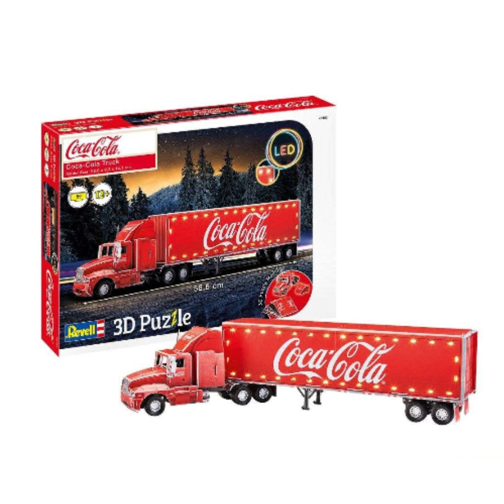 Puzzle 3D - Camião Coca-cola com iluminação LED (168 Peças) (REV00152)